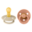 Bibs | Fopspeen Latex Rond Peach/Vanilla 6-18M T2 2-pack