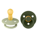 Bibs | Fopspeen Latex Rond Sage/Hunter Green 6-18M T2 2-pack