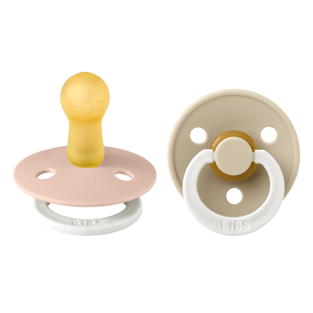 Bibs | Fopspeen Glow Latex Rond Blush/Vanilla 6-18m T2 2-pack