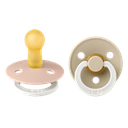 Bibs | Fopspeen Glow Latex Rond Blush/Vanilla 6-18m T2 2-pack
