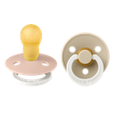 Bibs | Fopspeen Glow Latex Rond Blush/Vanilla +18M T3 2-pack 