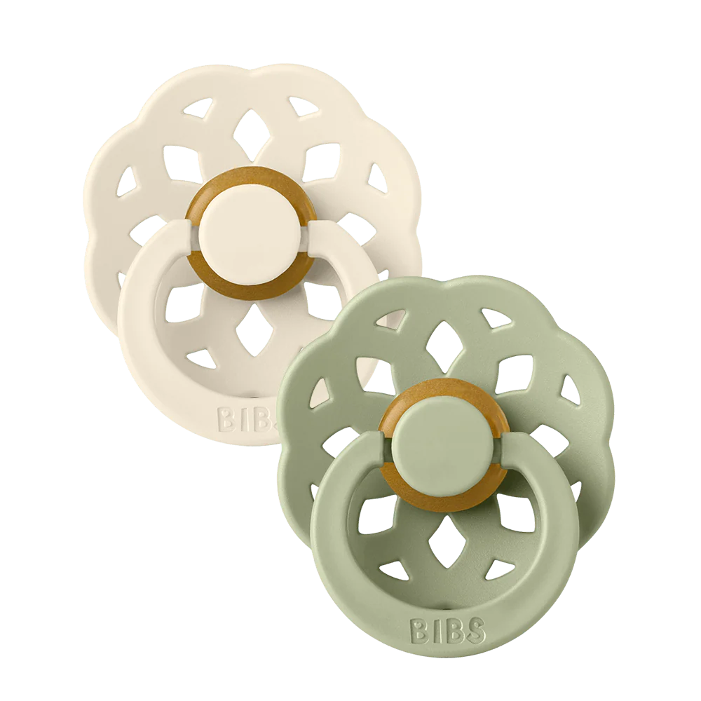 FOPSPEEN, Boheme, 2-Pack T1, ivory/sage , natuurlijk rubber, 0-6m, groen/ecru ortho/physio, 2 stuk(s)