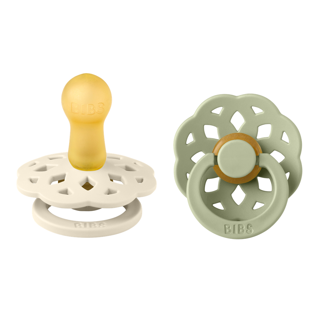 FOPSPEEN, Boheme, 2-Pack T2, ivory/sage , natuurlijk rubber, 6-18m, groen/ecru ortho/physio, 2 stuk(s)