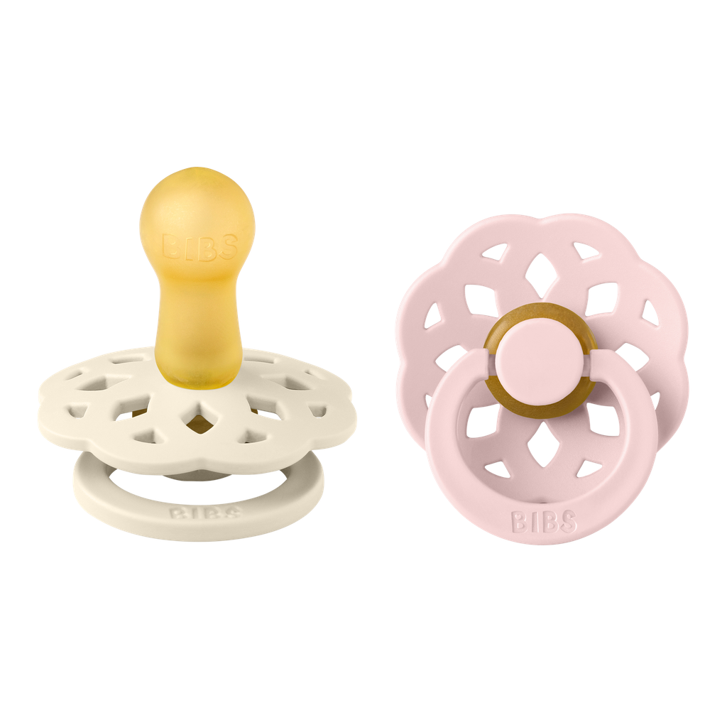 Bibs | Fopspeen Latex Rond Boheme Ivory/Blossom 6-18m T2 2-pack