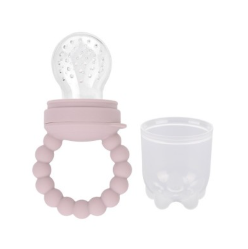 SABBELSPEEN, Food Feeder, litchi, roze, PP/siliconen, inclusief 3 vervangnetjes, houder is ook bijtring