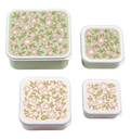 BEWAARPOTJE, Bloesems, Lunch & Snack Box, PP/kunststof, 1x B9xL9cm/1x B10.5x L10.5cm/1x B12xL12cm//1x B15.8xL14cm
