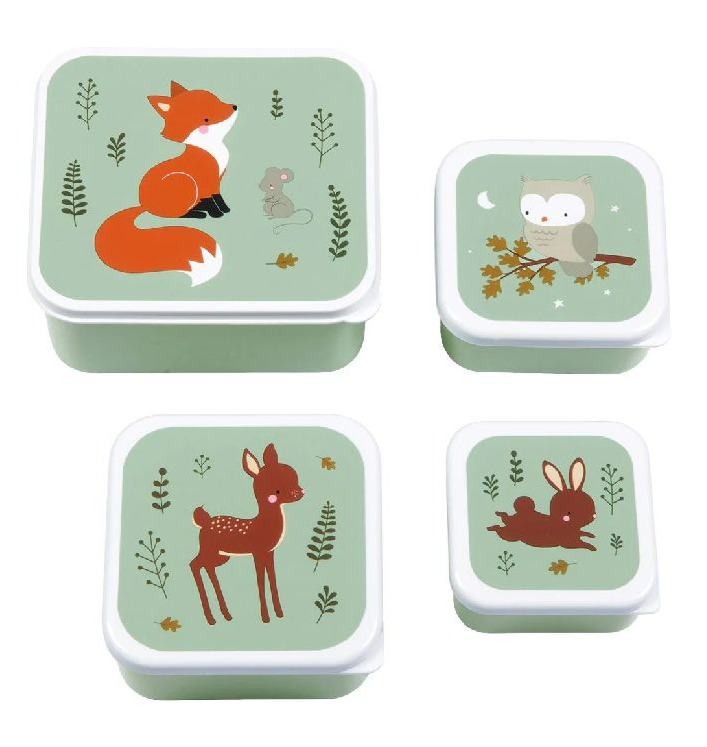 A Little Lovely Company | Bewaarpotje Lunch & Snack Box Bosvriendjes 4-delig