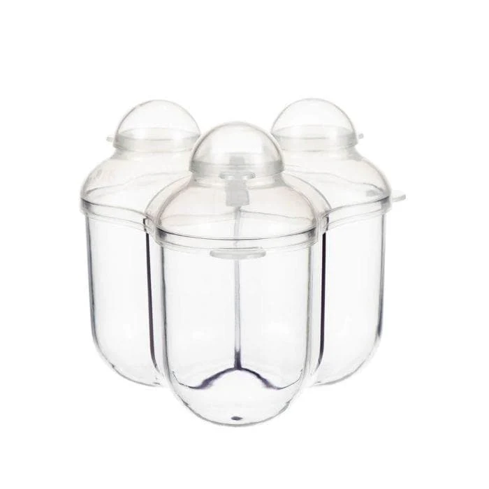 Difrax | Melkpoederdoosje Transparant 3 Compartimenten voor elk 7 Schepjes Melkpoeder