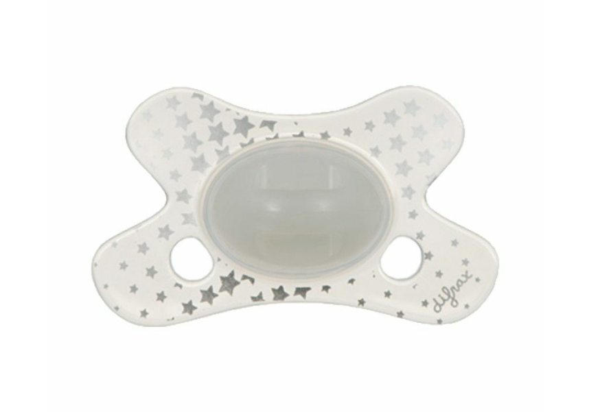 Difrax | Fopspeen Natural GID Ster Glow in the Dark Siliconen Speen Ortho/Physio 0-6m