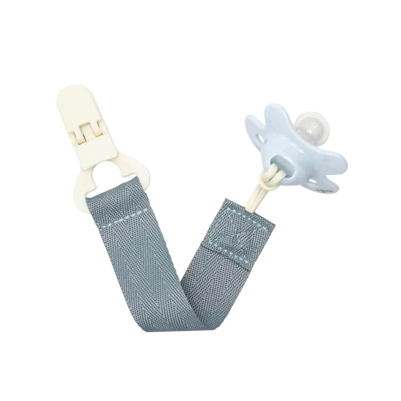 FOPSPEENKETTING, stone, uni, lint polyester met clip in kunststof, koord, L: 23 cm, vr fopspeen met ring, 2023