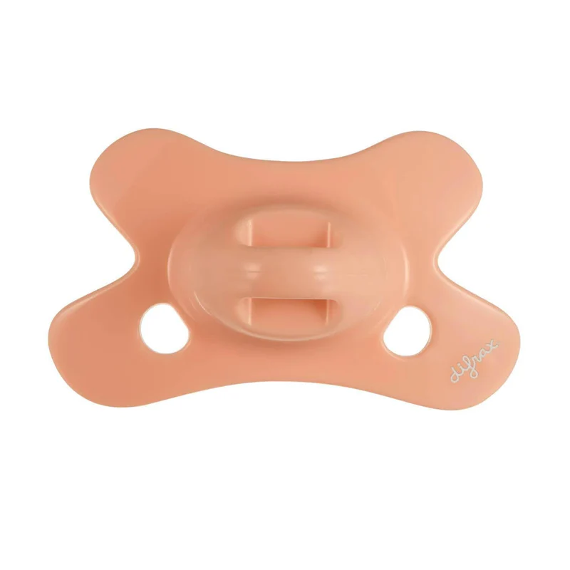 Difrax | Fopspeen Natural Pure Collection Siliconen Speen Ortho/Physio Peachy 0-6M
