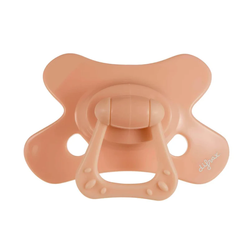 Difrax | Fopspeen Natural Pure Collection Silicone Speen Ortho/Physio Peachy 6-12M