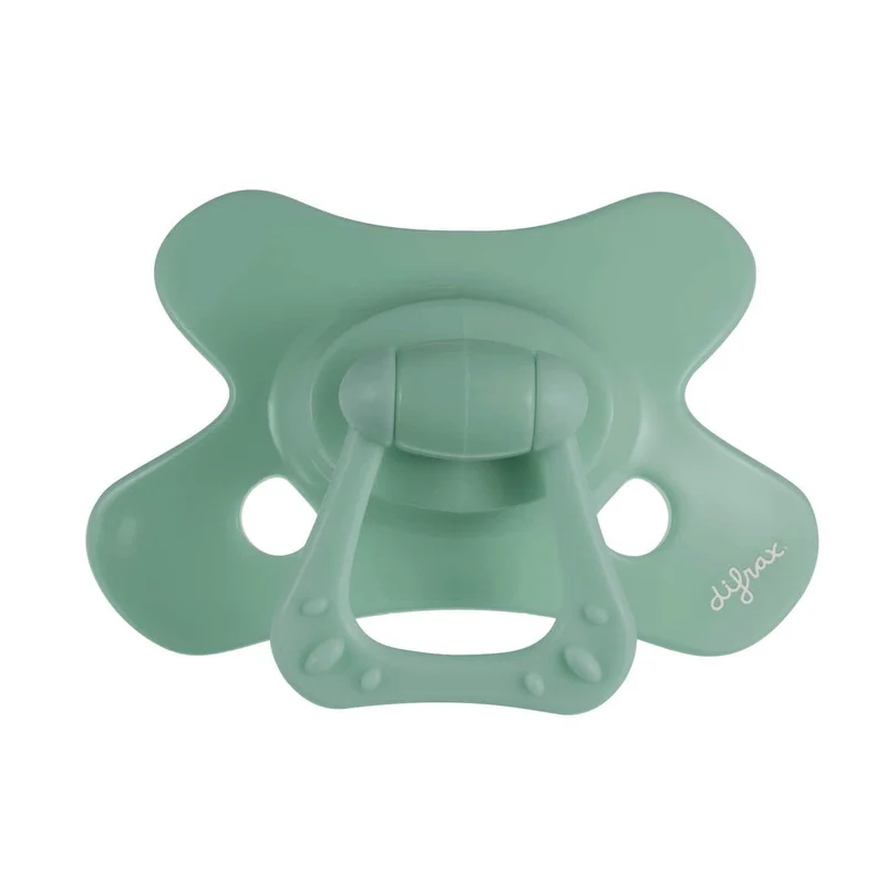 Difrax | Fopspeen Natural Sage Pure Collection Siliconen Speen Ortho/Physio Groen 12-18M