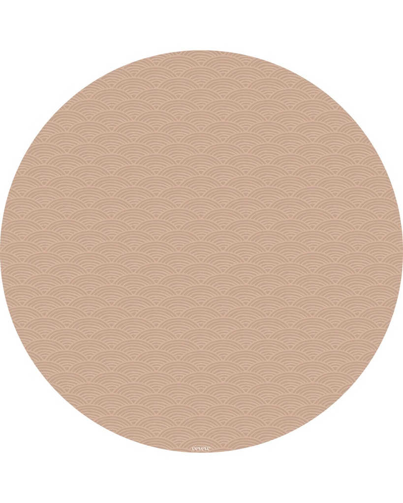 KNOEIMAT, Round Splash Mat, rainbow mocha, ecru, all over regenboogmotief, rond model, vinyl, 0.1x110cm