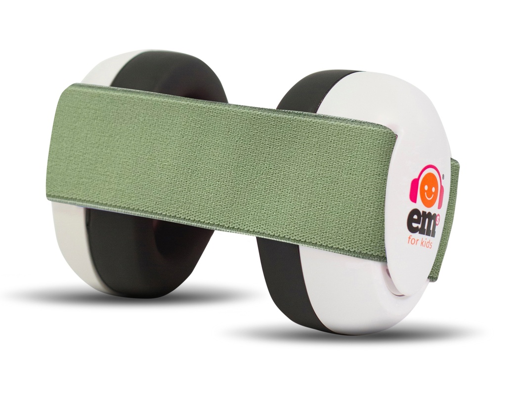 Em's for kids | Gehoorbescherming Baby Schelp Wit Hoofdband Sage