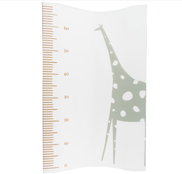 WASKUSSEN, Giraf, wit/grijs, uni/print meetlat en giraf, PVC, 44x72cm