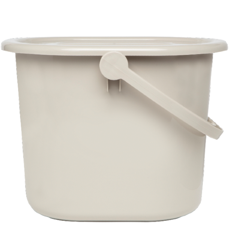 LUIEREMMER, Nappy pail, Taupe, uni, werkt zonder afvalzak, vr 10 luiers, 14 Liter, deksel, BBJ
