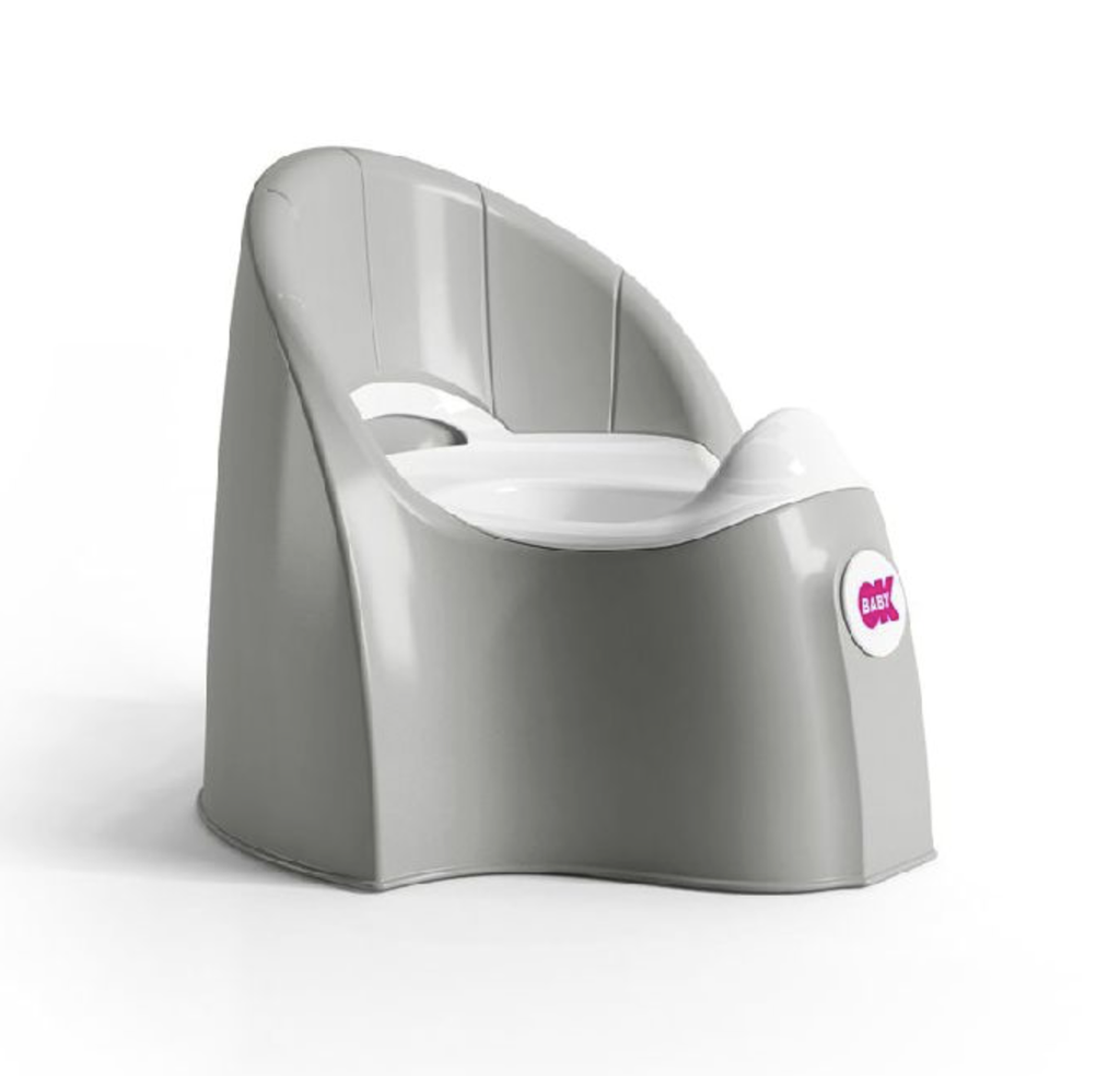Ok Baby | Wc-Potje Pasha Light Grey met Rug Grijs