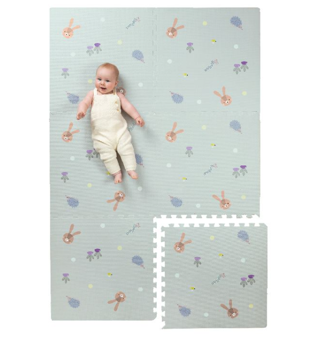 SPEELTAPIJT ZONDER SPEELBOOG, XL Puzzle Mat, Urban Garden, all over dieren print, kunststof, vanaf 0 maand, 2023