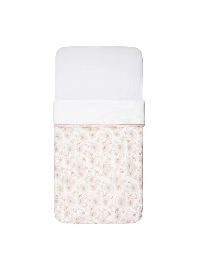 Witlof for Kids | Deken Flower Powder Tuck-Inn Katoen/Teddy vr Wieg/Draagmand 2.0TOG 40x80cm