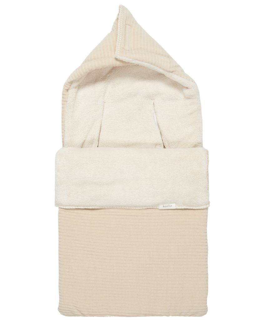 VOETENZAK, Vik sand/pebble, geribbeld/ uni, corduroy - velours/teddy, L:90cm, vr groep 0+, 2023/24