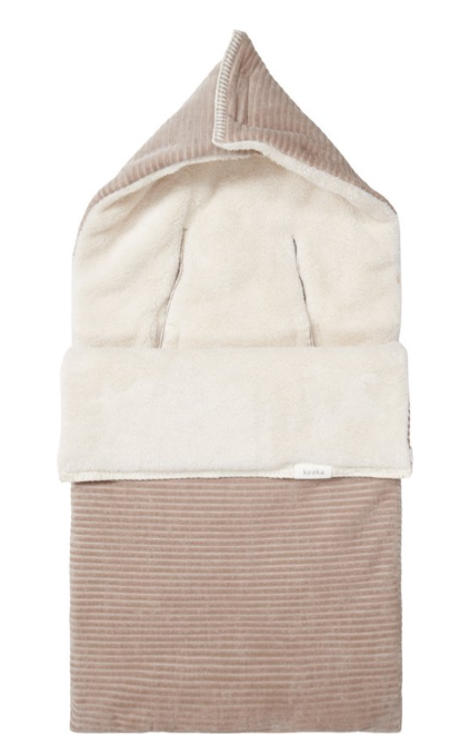 VOETENZAK, Vik clay/pebble, bruin/ecru, geribbeld/ uni, corduroy - velours/ teddy, L:90cm, vr groep 0+, 2023/24