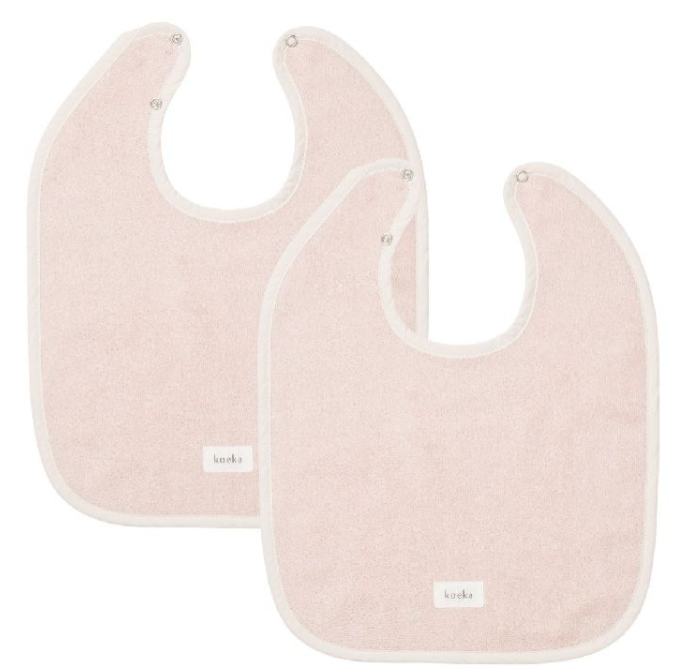 SLABBETJE, 2-Pack, Dijon Daily blush, roze, uni, drukknopensluiting, badstof, 33x44cm, 2 stuk(s), 2023/24