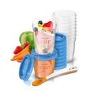 Avent | Bewaarpotjes Natural +Lepel Blauw 10x180ml/10x240ml