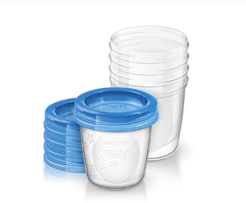 Avent | Bewaarpotjes Natural PP met Maatverdeling Blauw 5x180ml