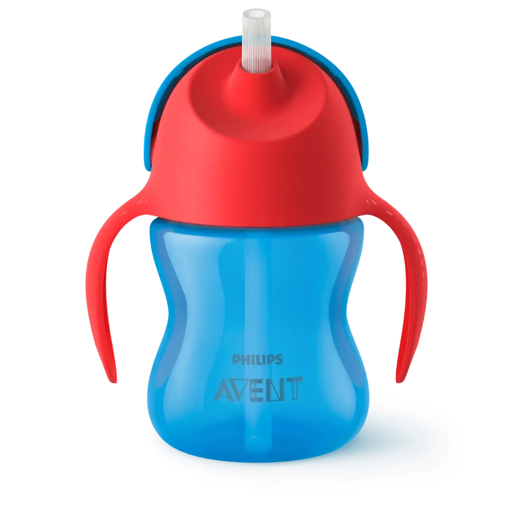 DRINKBEKER, 200 ml, Rietjesbeker, Boy, rood/blauw, uni, kunststof, deksel, rietje, 1 stuk(s)