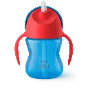 DRINKBEKER, 200 ml, Rietjesbeker, Boy, rood/blauw, uni, kunststof, deksel, rietje, 1 stuk(s)