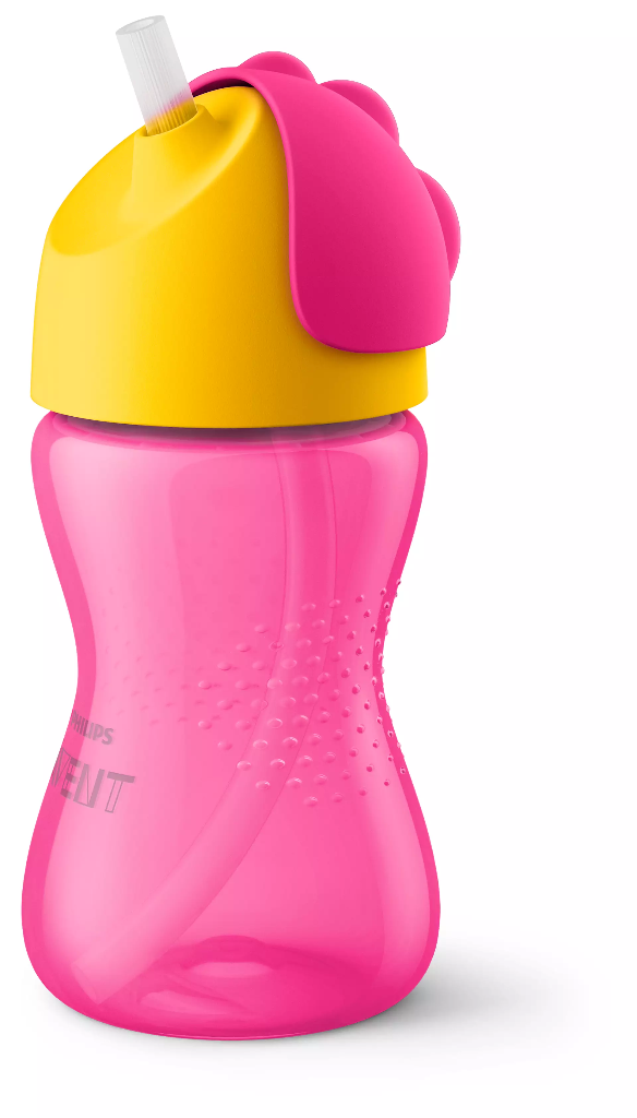 Avent | Drinkbeker met Rietje Roze/Geel 300 ml