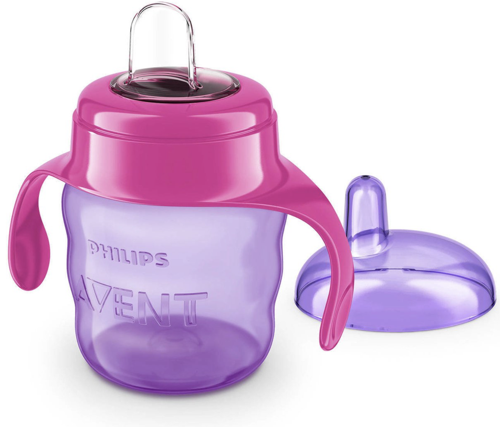 Avent | Drinkbeker Lekvrije Beker met Handvat Roze/Paars  200ml 