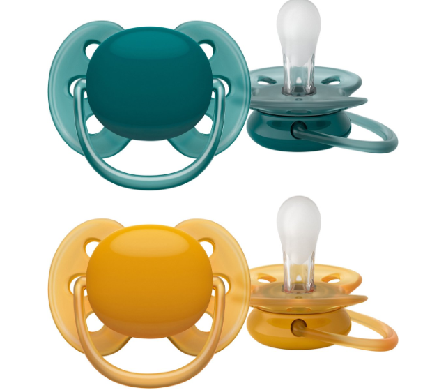 Avent | Fopspeen Ultra Soft Siliconen Speen Geel/Groen +6m 2-pack