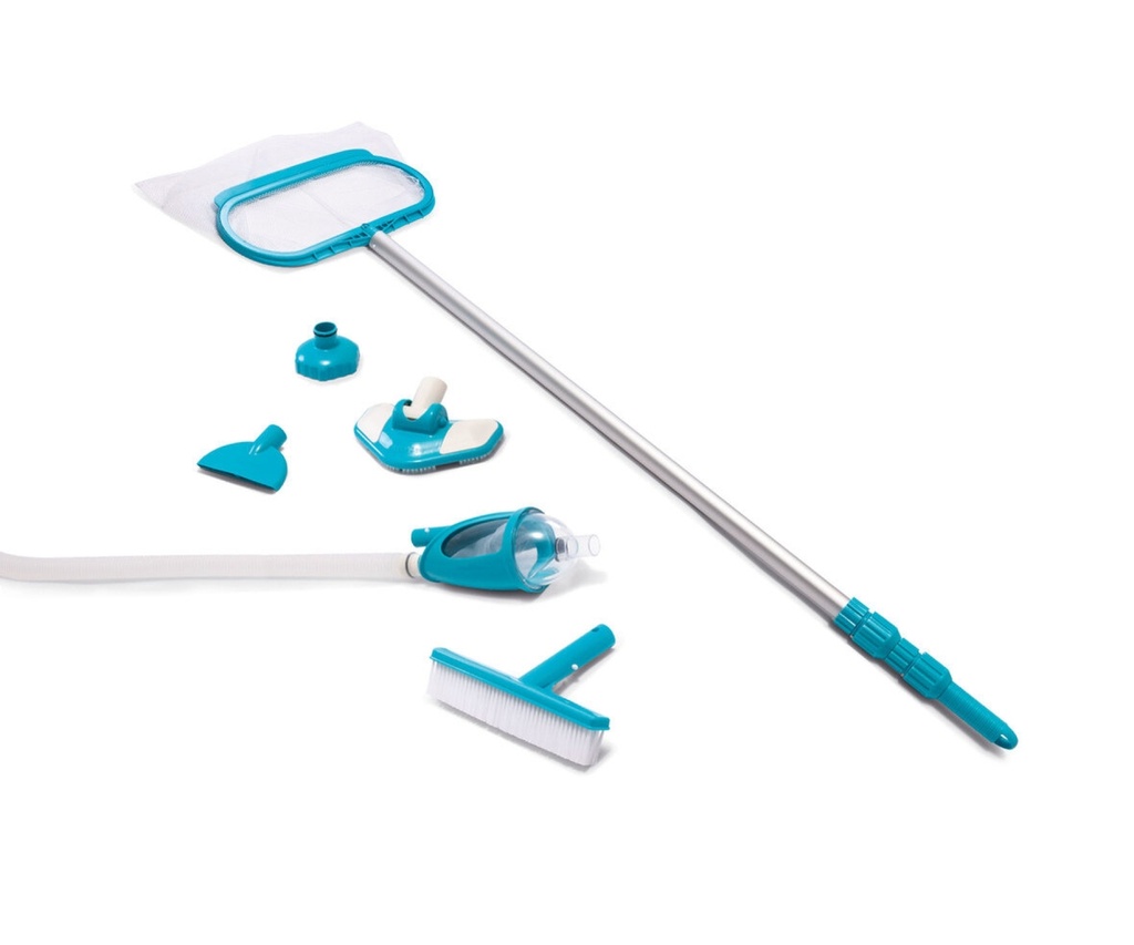 Intex | Zwembad Toebehoren Deluxe Pool Maintenance Kit Onderhoudsset Steel/Borstel/Schepnet/Stofzuiger