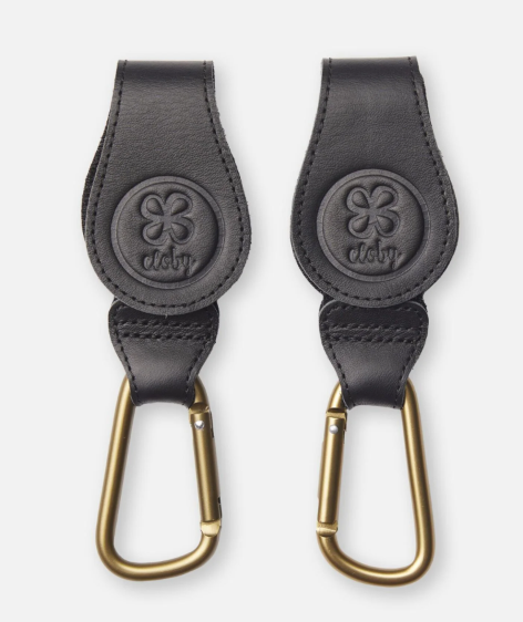 Cloby | Tassenhaak Stroller Hooks Black Leder 2-pack