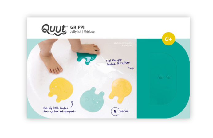 ANTISLIP BADMAT, noppen, Grippi, green/yellow jellyfish, kunststof