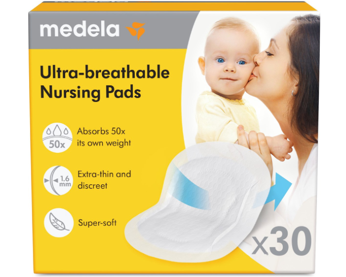 BORSTCOMPRES, wegwerp, Ultra-breathable Nursing Pads, wit, 30 stuk(s), 2024
