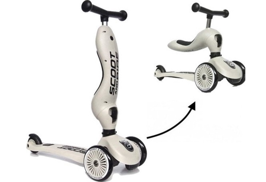 LOOPFIETS / LOOPAUTO, ash, Highwaykick 1, grijs, uni, kunststof, 12m+