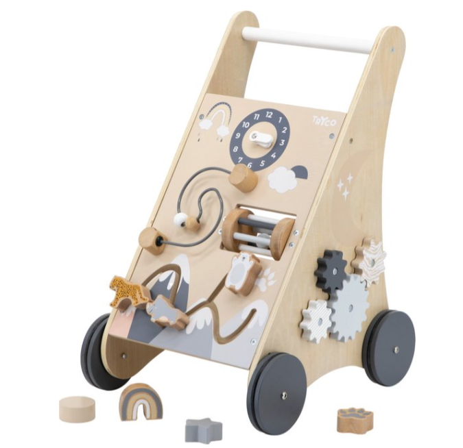 LOOPHULP, Baby Walker with blocks, multikleur, hout, +activities, vanaf 12 maanden
