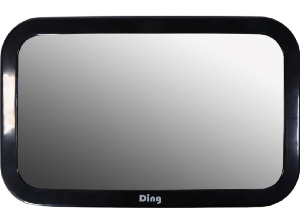 Ding | Veiligheidsspiegel 360° Car Mirror XL Bevestiging met Hanglus aan Hoofdsteun Zwart