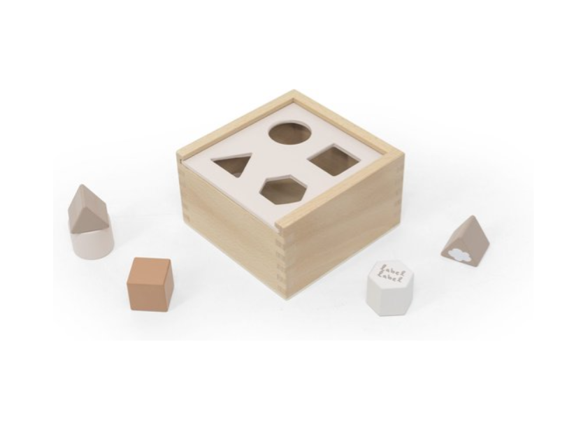 Label Label | Sorteervormen Shape Sorting Box Nougat Hout 