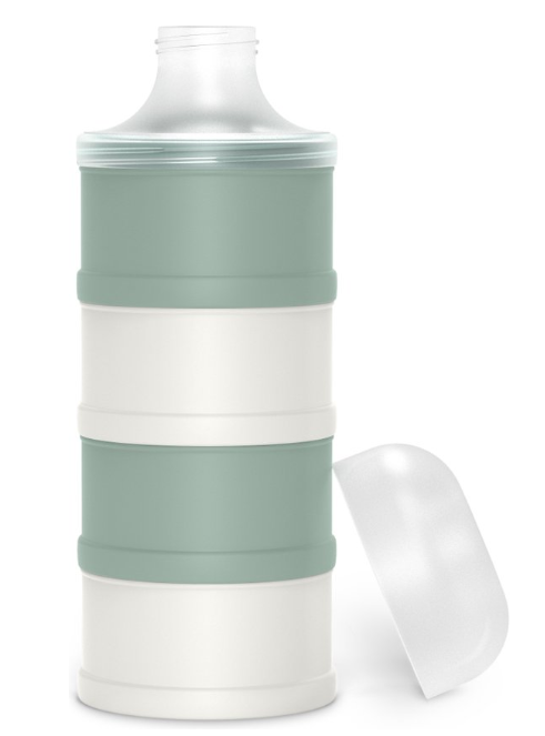 MELKPOEDERDOOSJE, Bonhomia, green, groen, 4 compartiment(en) voor elk 6 schepjes melkpoeder