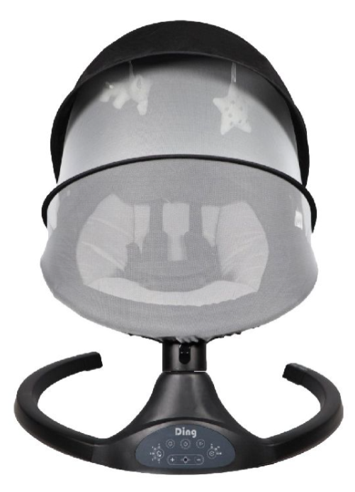 RELAX, Swing Hugg, dark grey, grijs, tot 8kg, max 9 kg, schommelstand, speelboog, + zonnekap, met verkleink