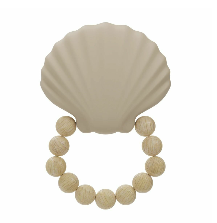 Label Label | Bijtring Teether Shell Hout/Siliconen Nougat vanaf 0mnd