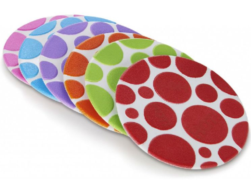 ANTISLIP BADMAT, antislipnoppen, 6 stuks , White Hot technologie: toont Hot als water te warm is vr baby, felle kleuren