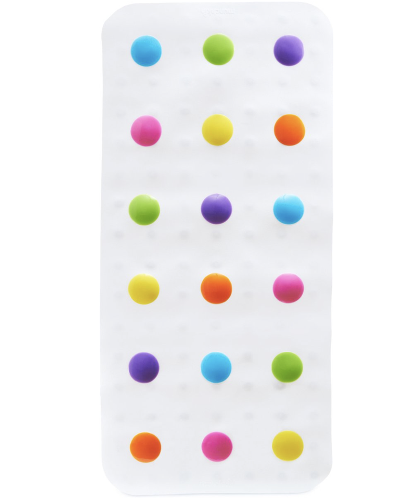ANTISLIP BADMAT, Bandy Dots, wit, ao multikleur bollen, 77.5x36.2