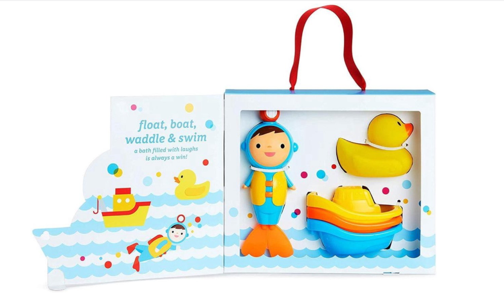 BADSPEELGOED, Baby's First Bath Gift Set, speelgoed, geel/multikleur, kunststof, vanaf 6 maanden