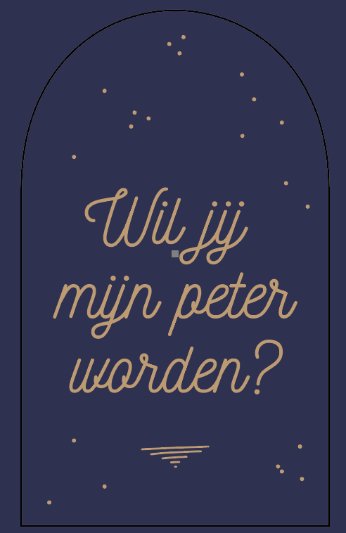 Minimou | Sticker "Wil jij mijn Peter worden?" Blue Gold Dots