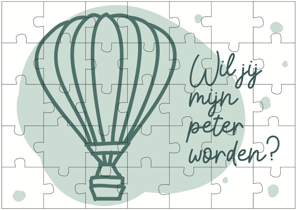 Minimou | Puzzel "Wil jij mijn Peter worden?" Green Balloon